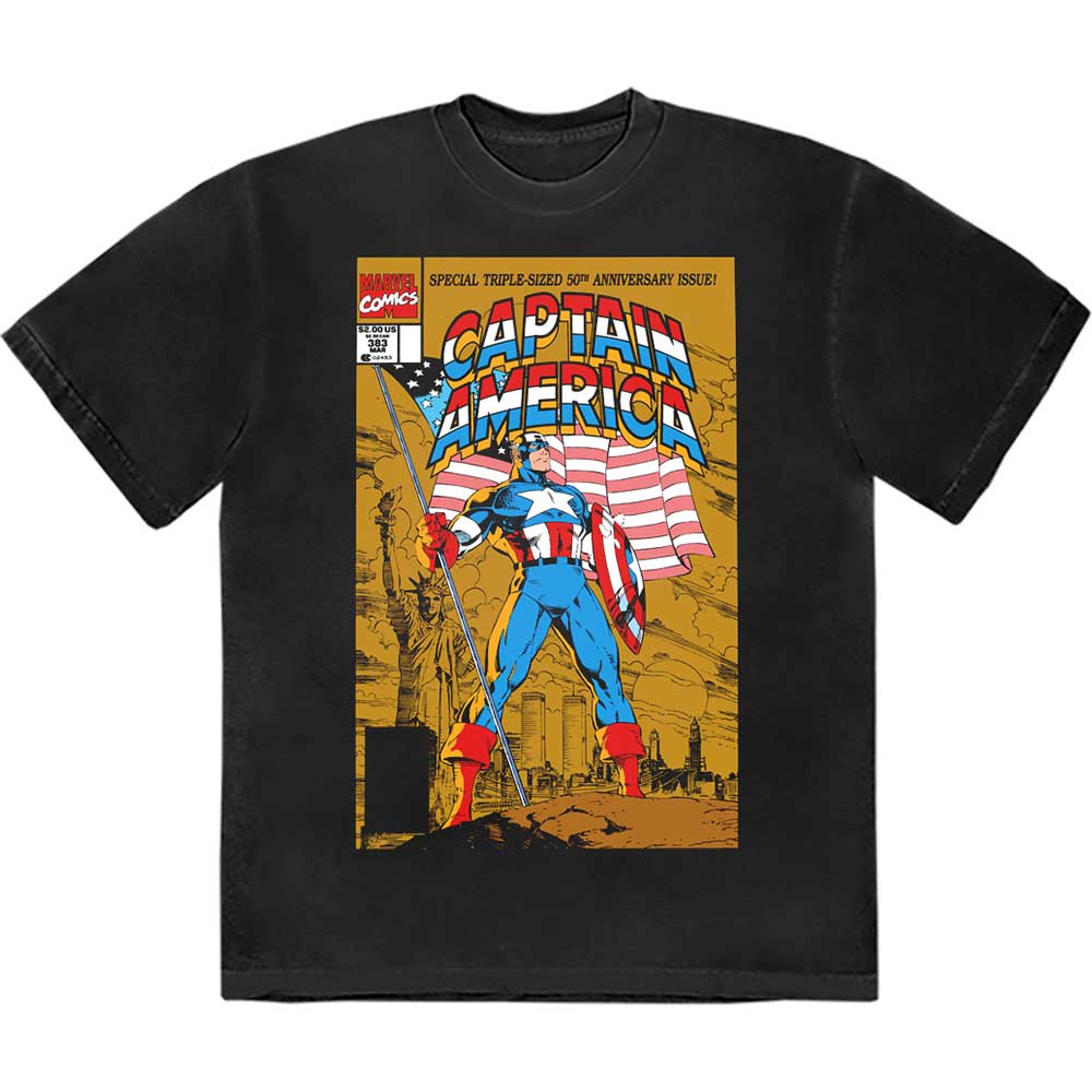 Marvel Comics | Captain America 50th Comic Cover - T-Shirt Black