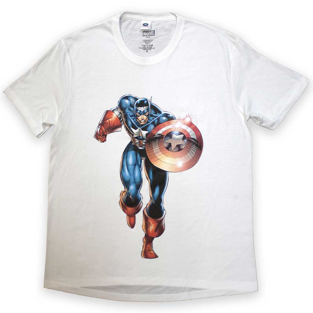 Marvel Comics | Captain America Running - White
