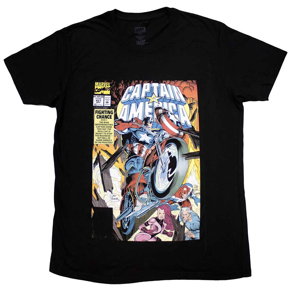 Marvel Comics | Captain America Wheel Comic Cover - Black