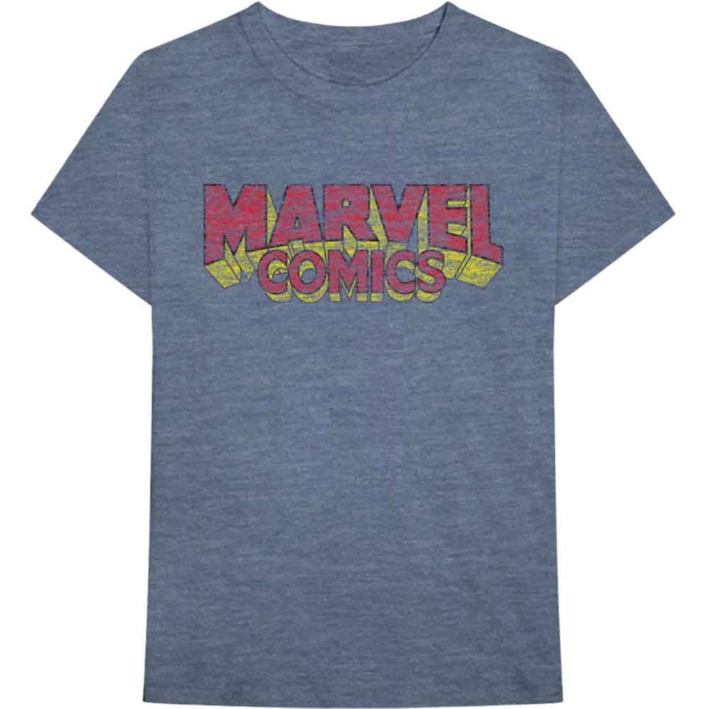 Marvel Comics | Distressed Logo - T-Shirt Blue