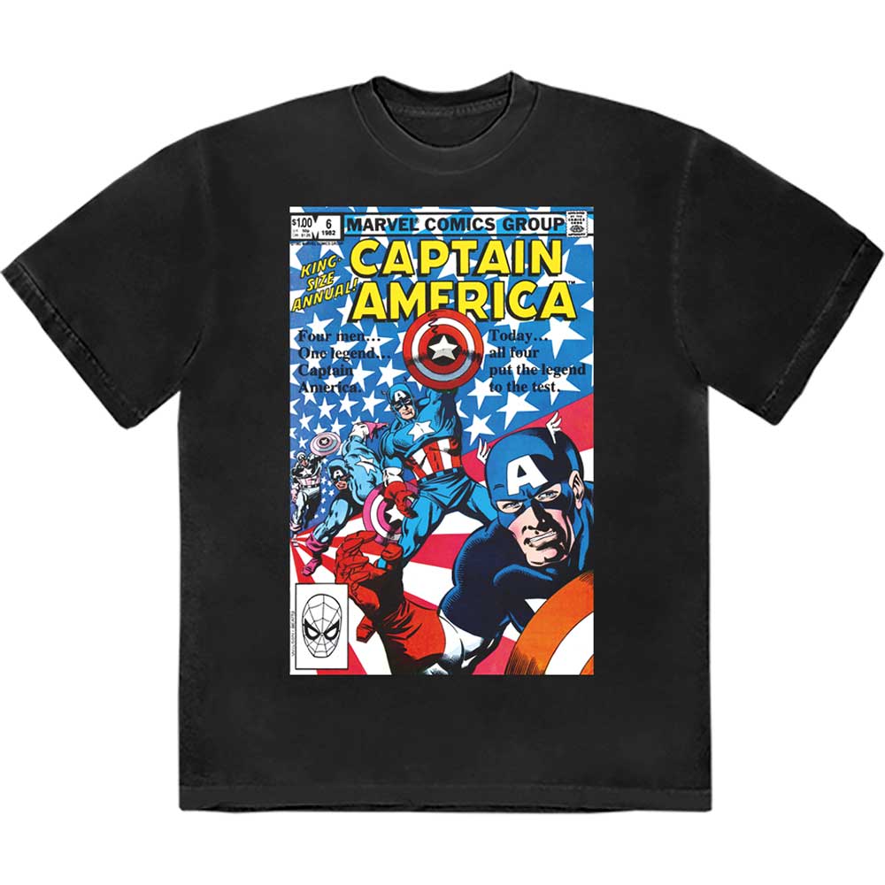 Marvel Comics | Many Captain Americas Comic Cover - T-Shirt Black