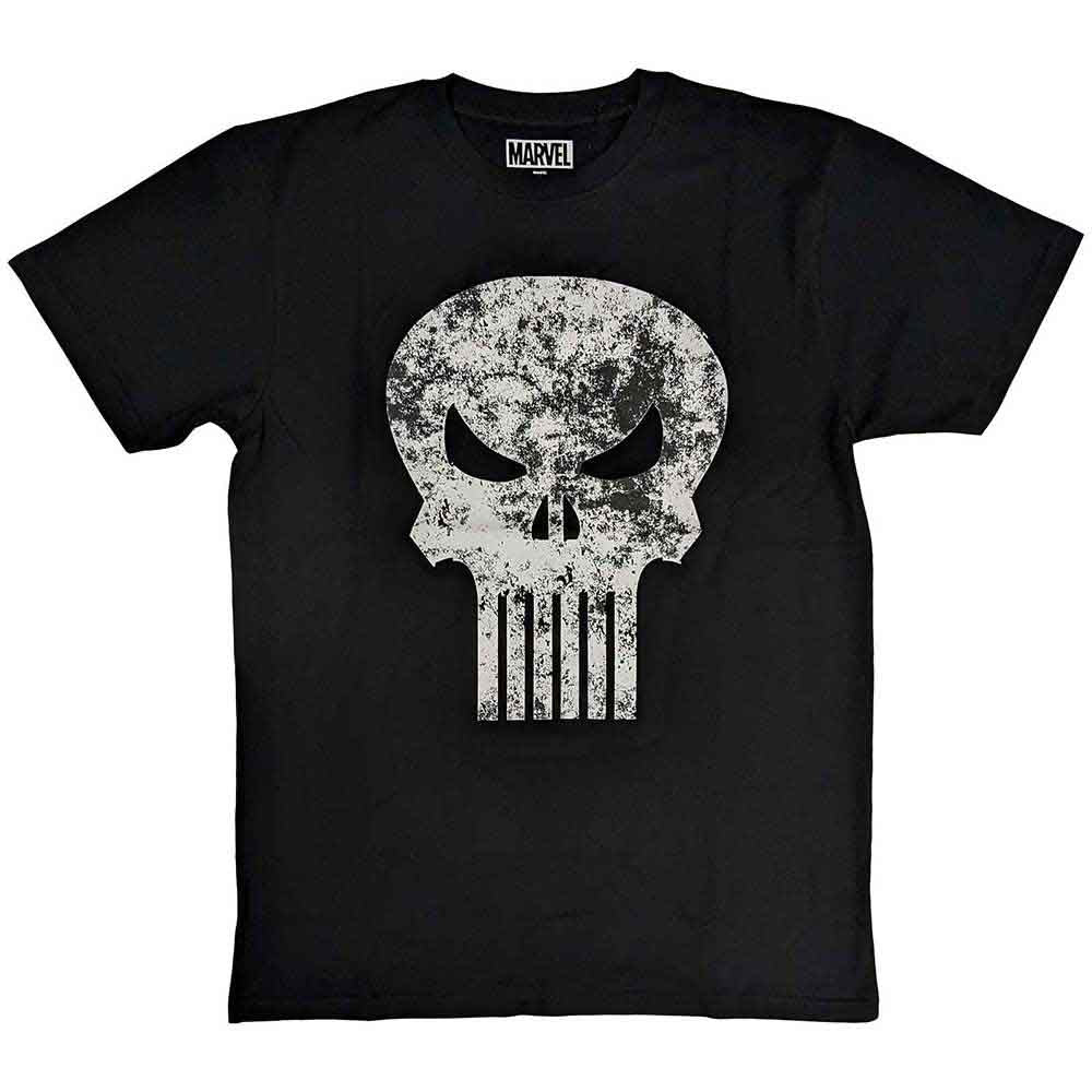 Marvel Comics | Punisher Distressed Logo - T-Shirt Black