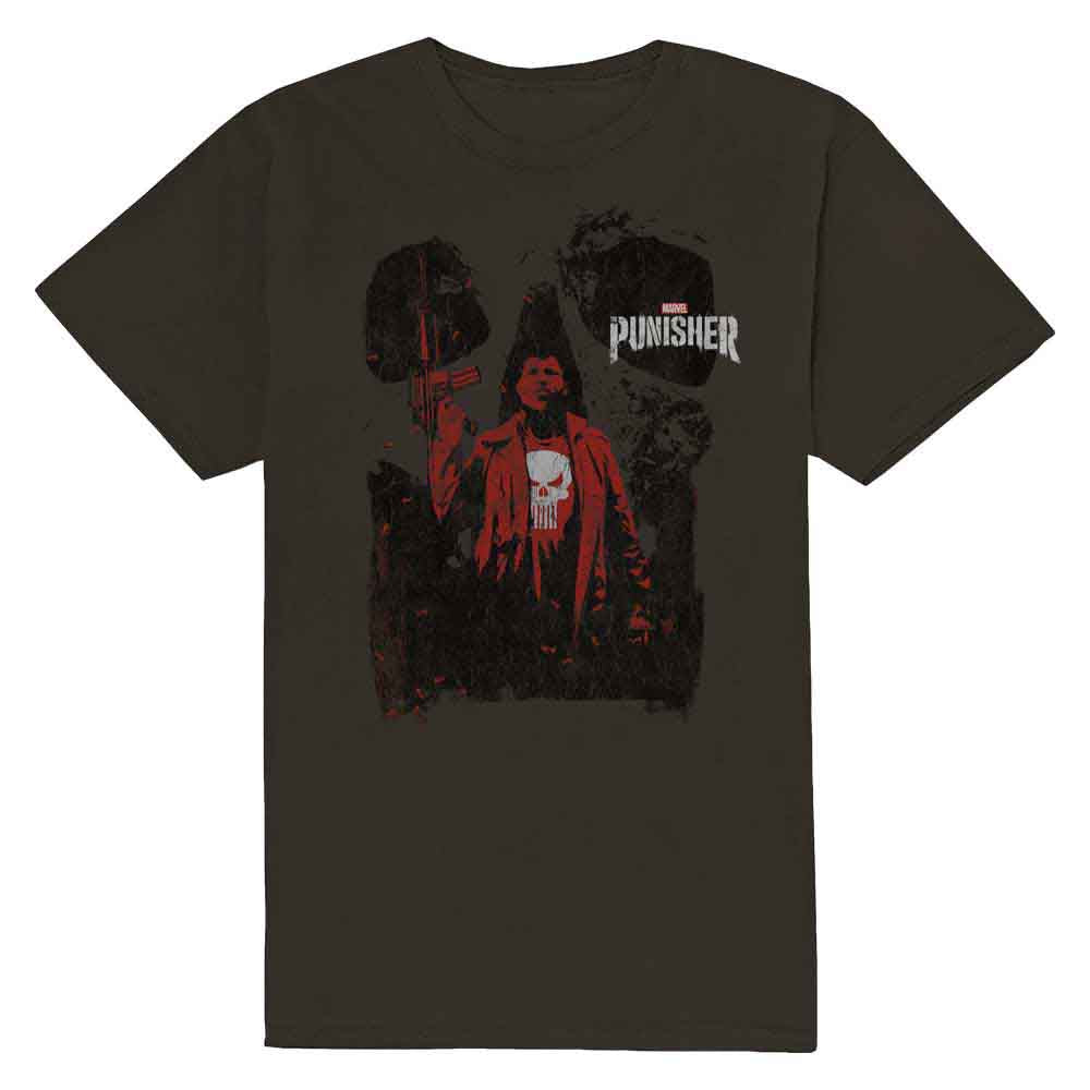 Marvel Comics | Punisher Red Outline - T-Shirt Grey