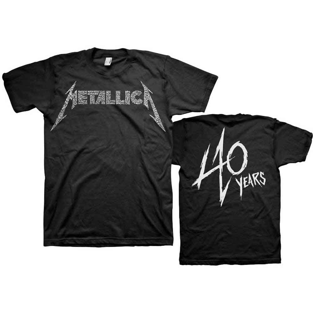 Metallica | 40th Anniversary Songs Logo - T-Shirt Black