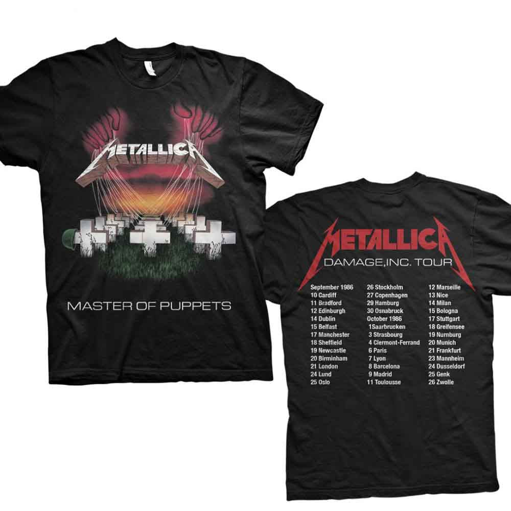 Metallica | Master of Puppets European Tour '86. - T-Shirt Black