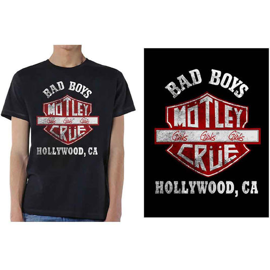 Motley Crue | Bad Boys Shield - T-Shirt Black