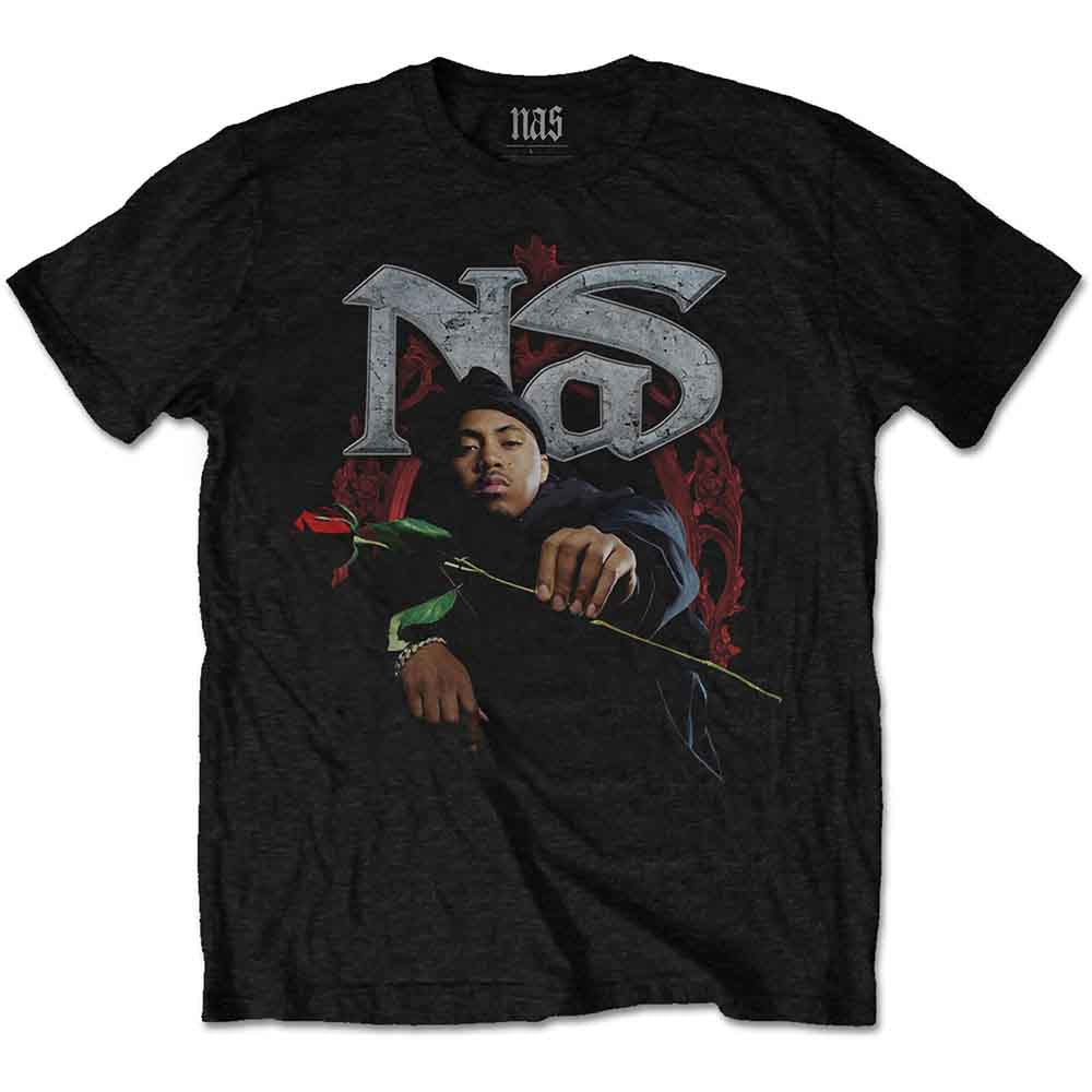 Nas | Red Rose - T-Shirt Black