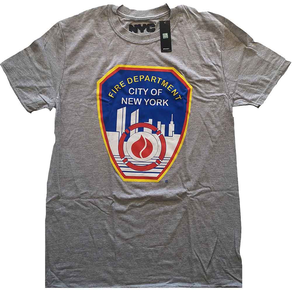 New York City | Fire Dept. Badge - T-Shirt Grey