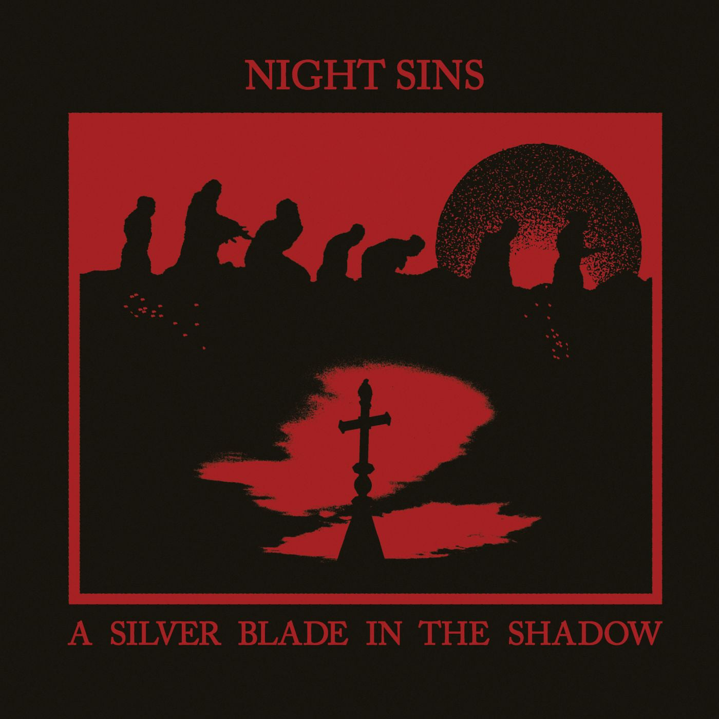 Night Sins | A Silver Blade In The Shadow (Green And Black Swirl Vinyl) - Vinyl