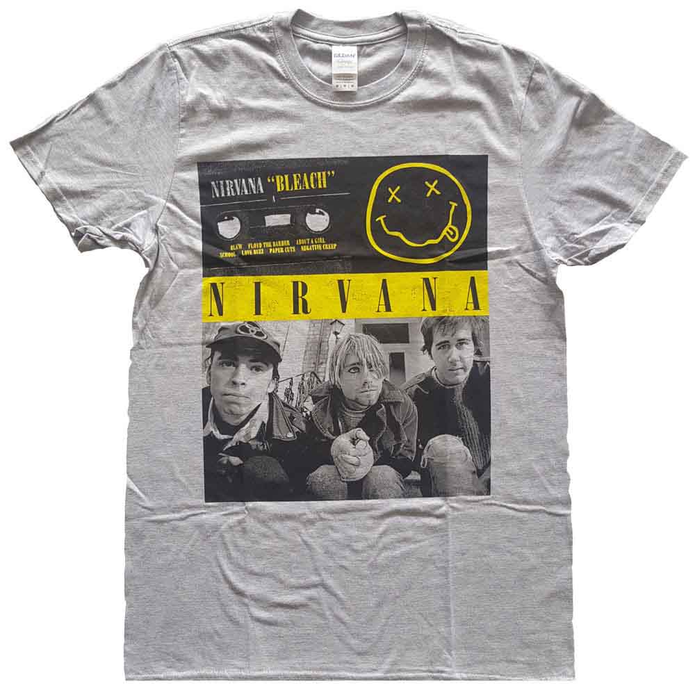 Nirvana | Bleach Cassettes - T-Shirt Grey