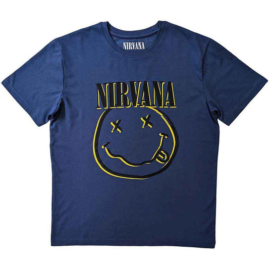 Nirvana | Inverse Happy Face - T-Shirt Blue