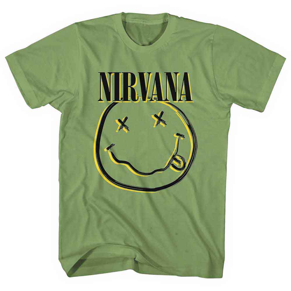 Nirvana | Inverse Happy Face - T-Shirt Green