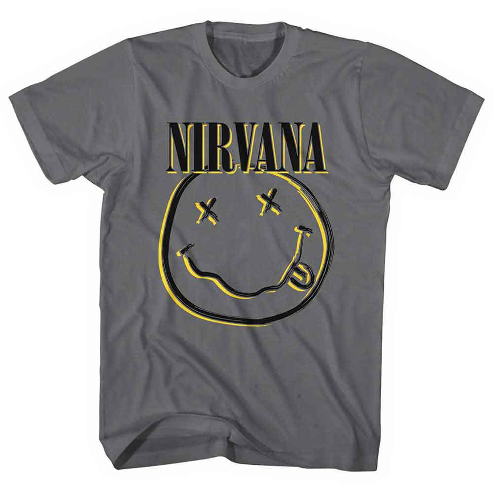 Nirvana | Inverse Happy Face - T-Shirt Grey
