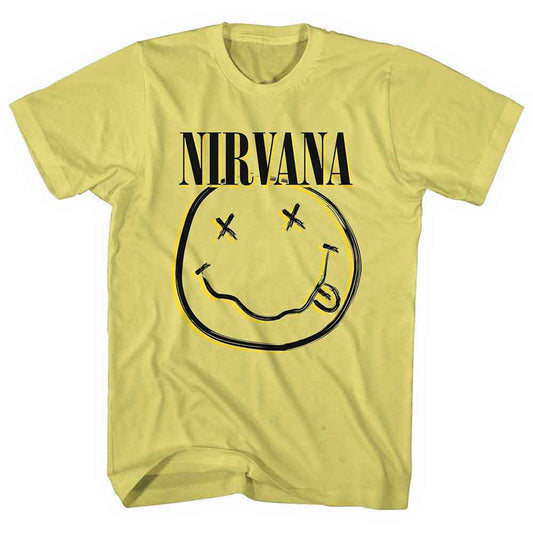 Nirvana | Inverse Happy Face - T-Shirt Yellow