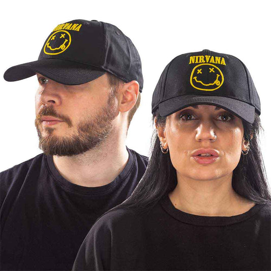 Nirvana | Logo & Happy Face - Hat Black