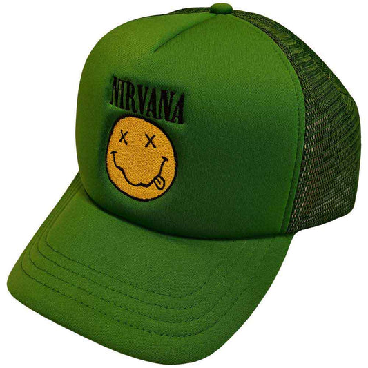 Nirvana | Logo & Happy Face - Hat Green