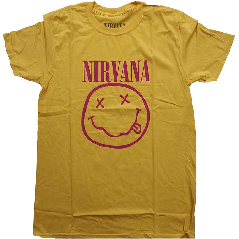 Nirvana | Pink Happy Face - Yellow