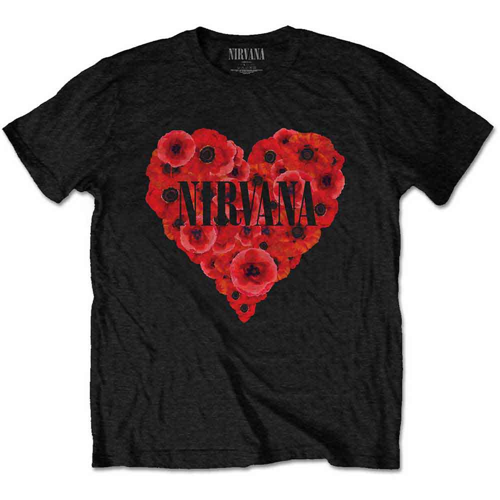 Nirvana | Poppy Heart - T-Shirt Black
