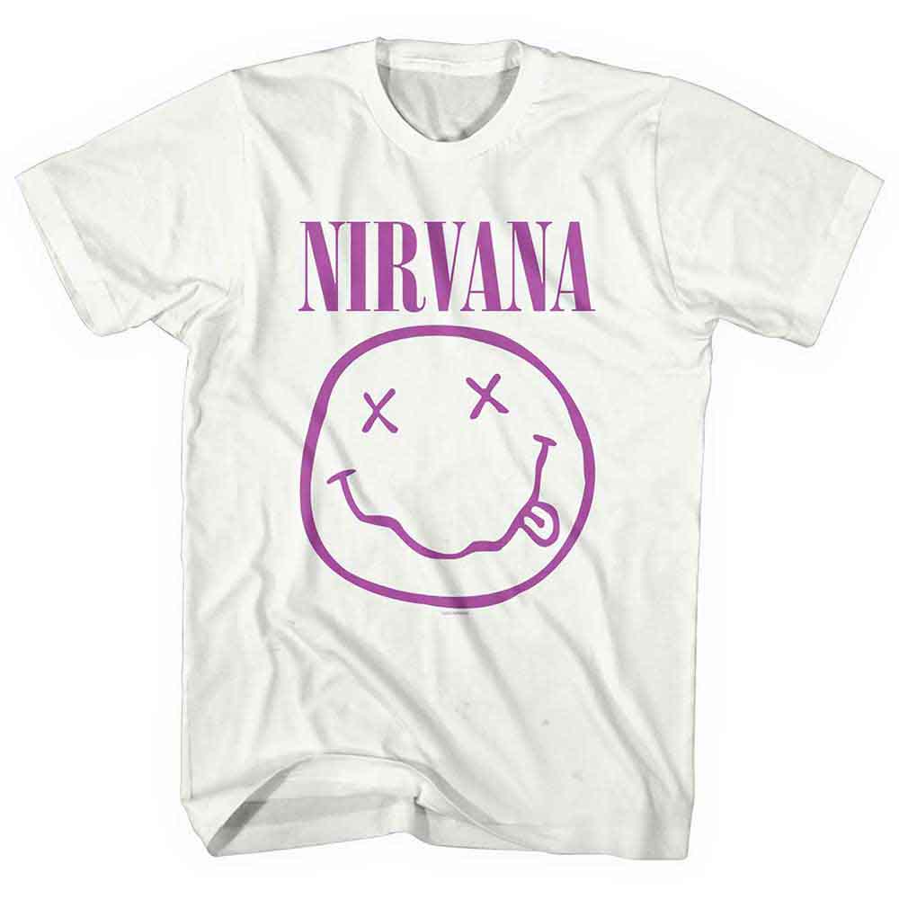 Nirvana | Purple Happy Face - T-Shirt White