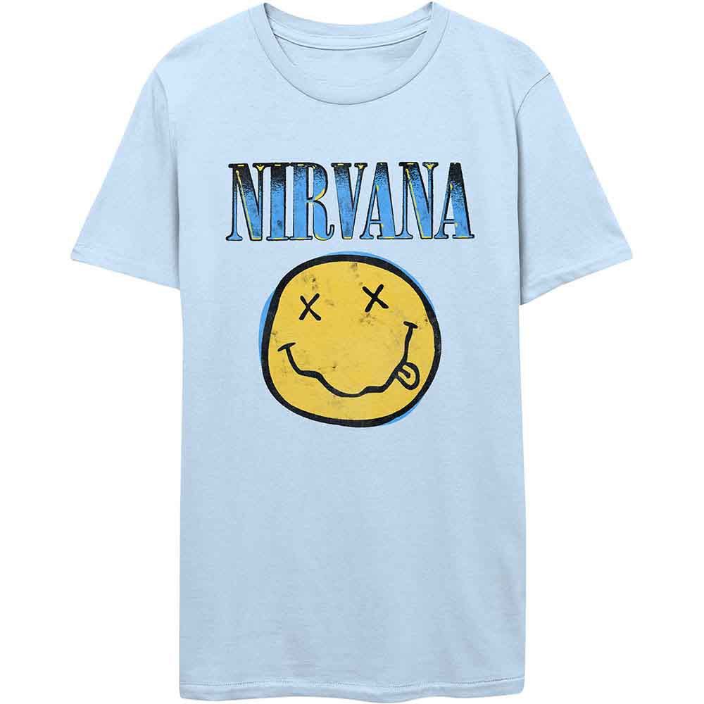 Nirvana | Xerox Happy Face Blue - T-Shirt Blue