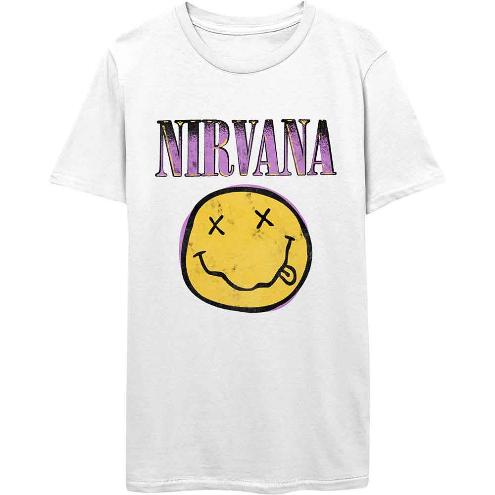 Nirvana | Xerox Happy Face Pink - T-Shirt White
