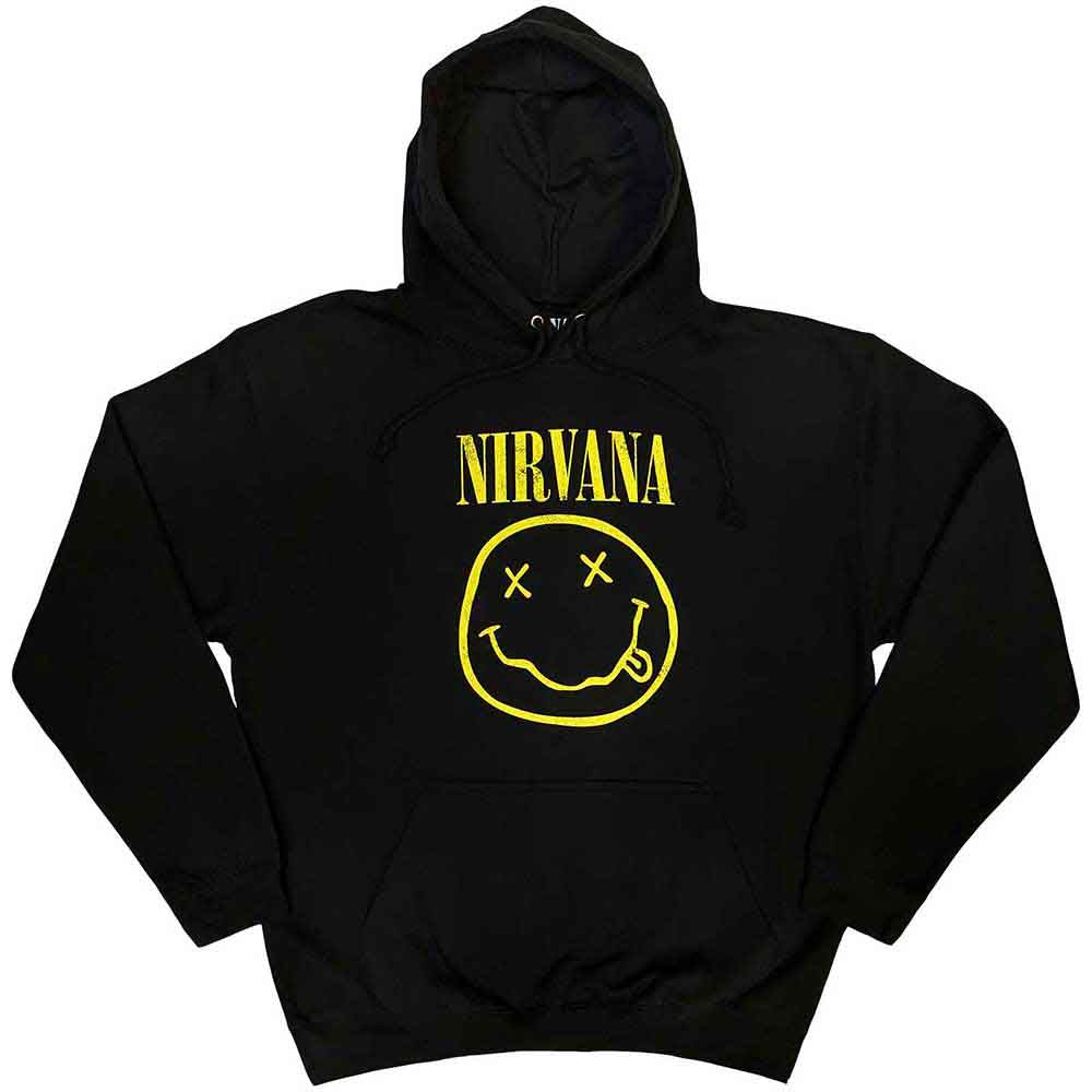 Nirvana | Yellow Happy Face - Sweatshirt Black