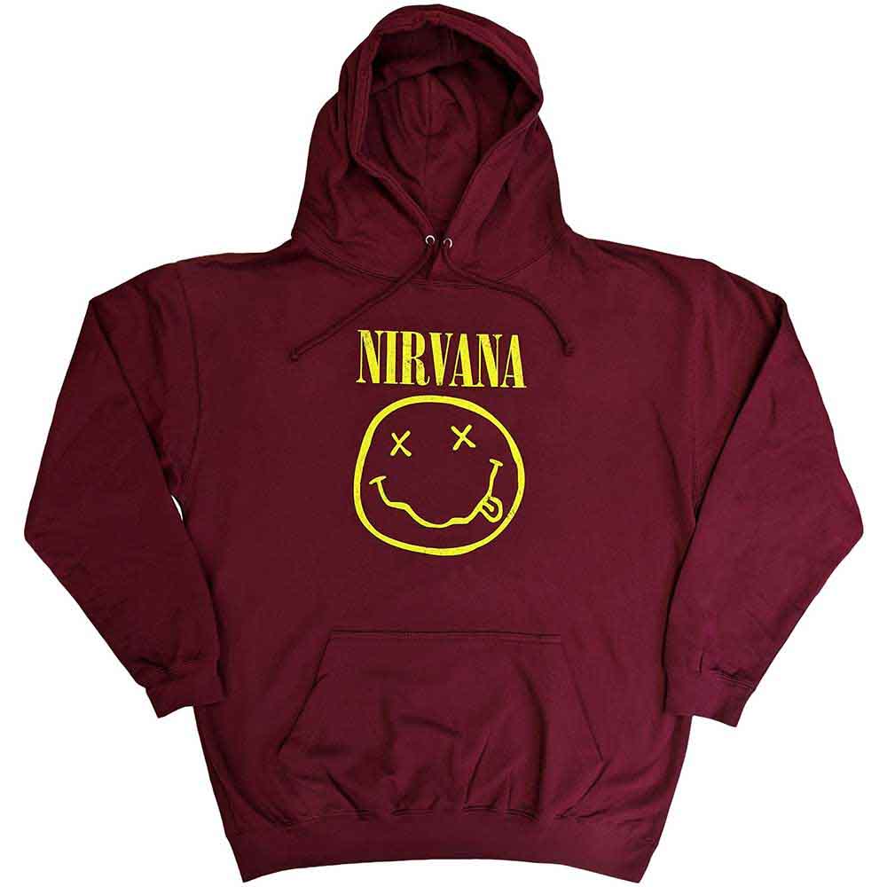 Nirvana | Yellow Happy Face - Sweatshirt Red