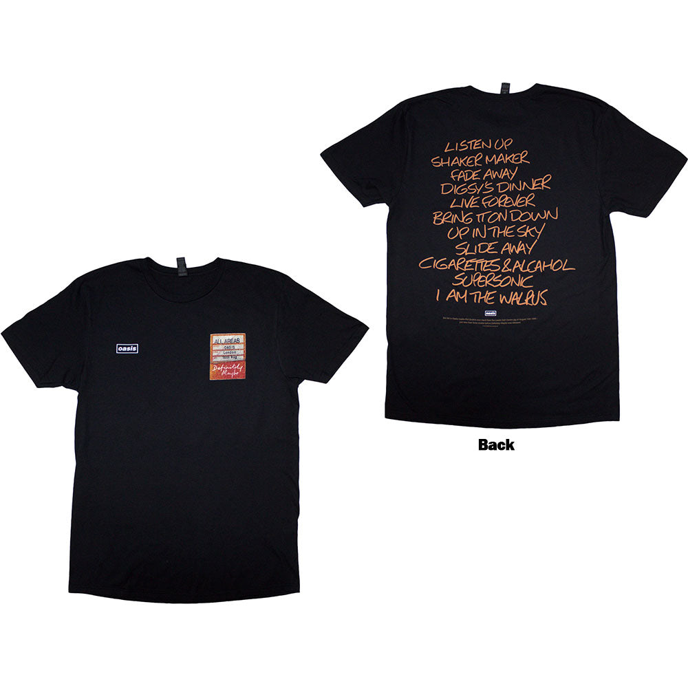 Oasis | Definitely Maybe AAA Setlist - Black