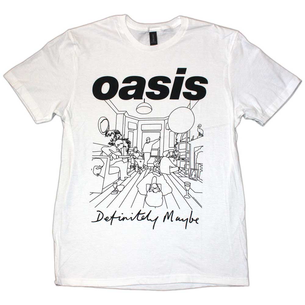 Oasis | Definitely Maybe Line Drawing - White