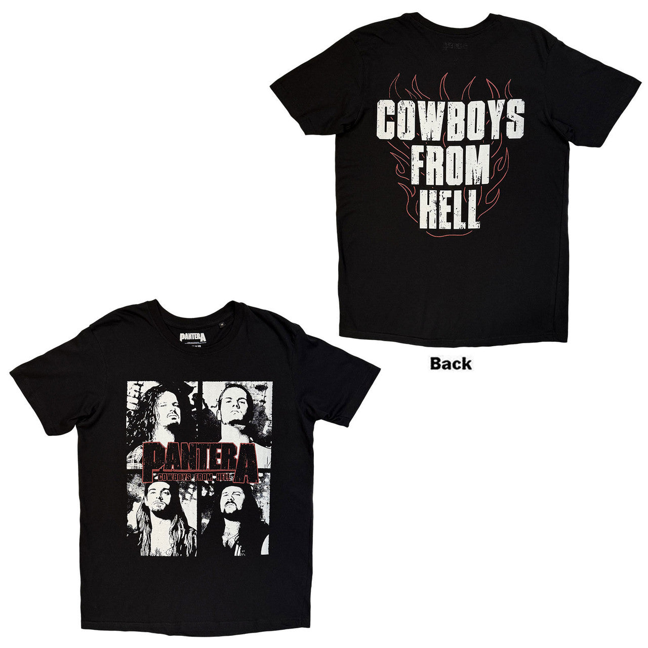 Pantera | Cowboys From Hell Flames Unisex T-Shirt (Black) - Apparel