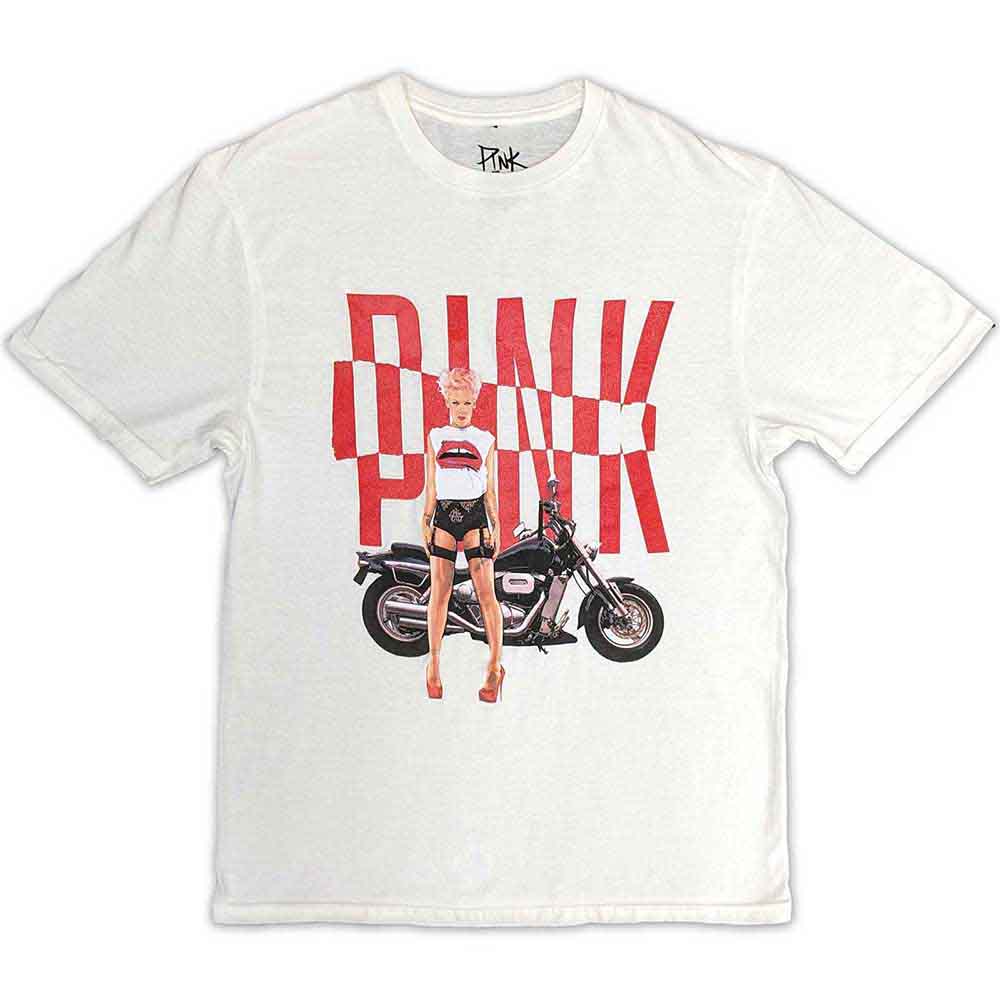 Pink | Motorbike - T-Shirt White