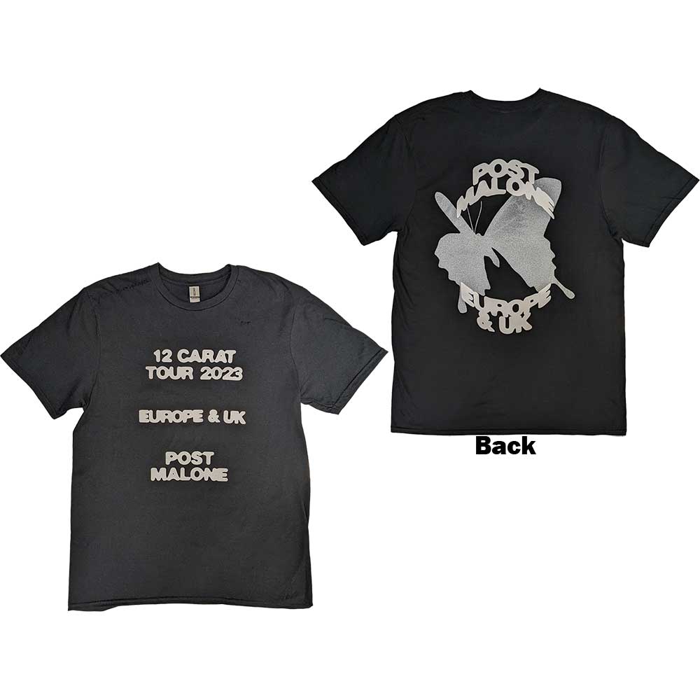 Post Malone | Butterfly Logo 2023 Tour - T-Shirt Black