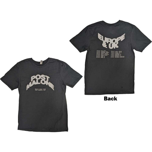 Post Malone | Curved Logo 2023 Tour Dates - T-Shirt Black