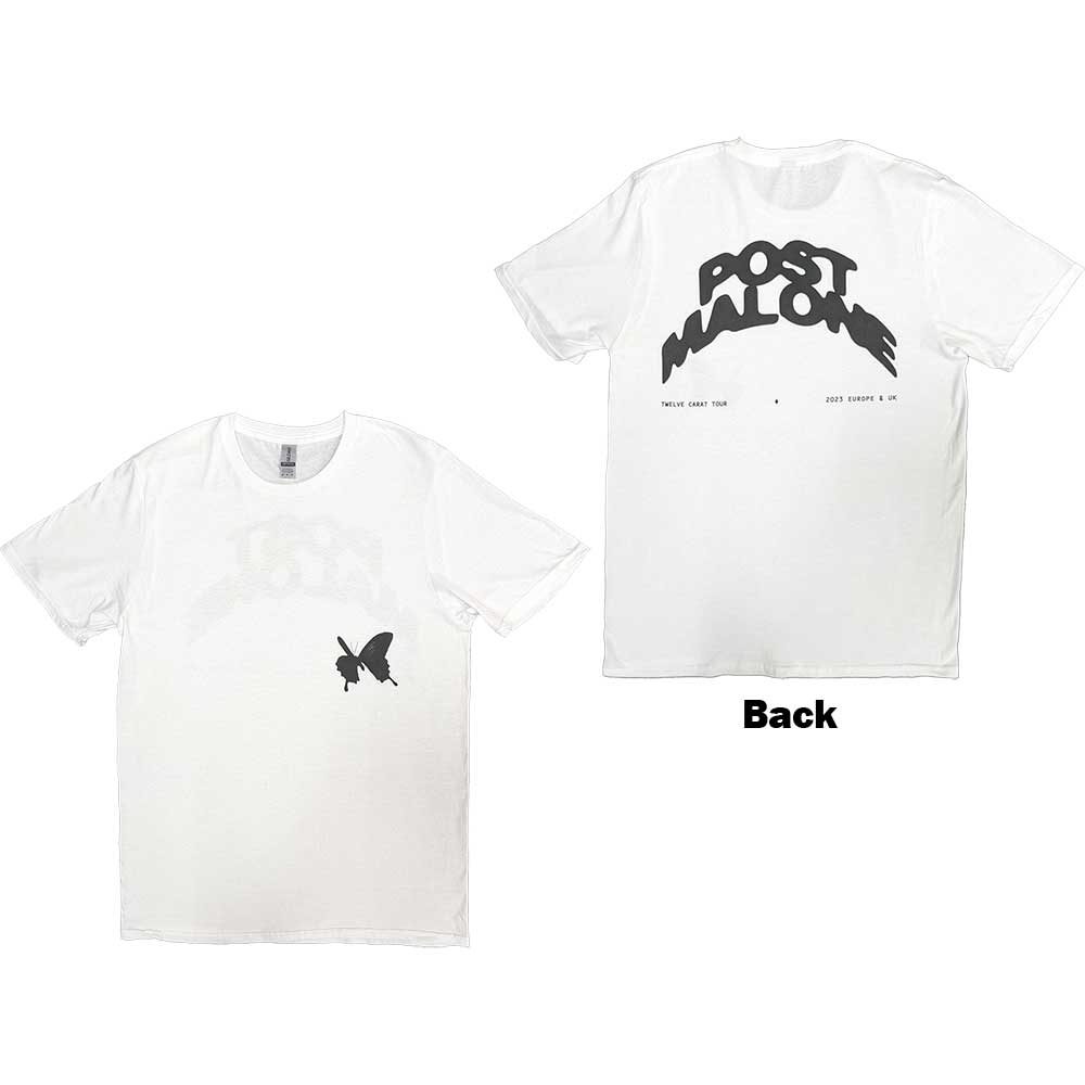 Post Malone | Curved Logo 2023 Tour - T-Shirt White