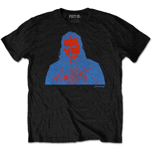 Post Malone | Red & Blue Photo - T-Shirt Black