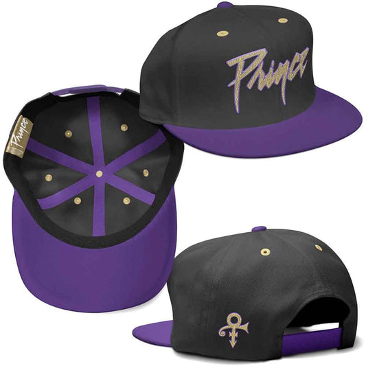 Prince | Gold Logo & Symbol - Hat Black, Purple
