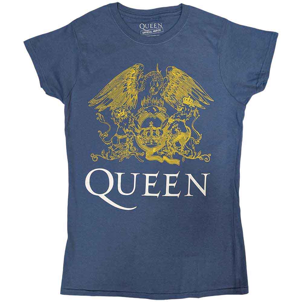 Queen | Crest - T-Shirt Blue