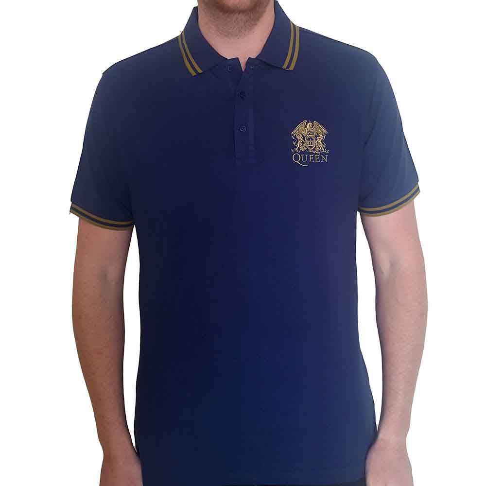 Queen | Crest Logo - T-Shirt Blue