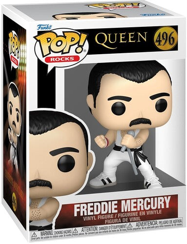Queen | Funko POP! Rocks: Queen - Freddie Mercury (White Singlet) (Vinyl Figure, Collectible) - Action Figure