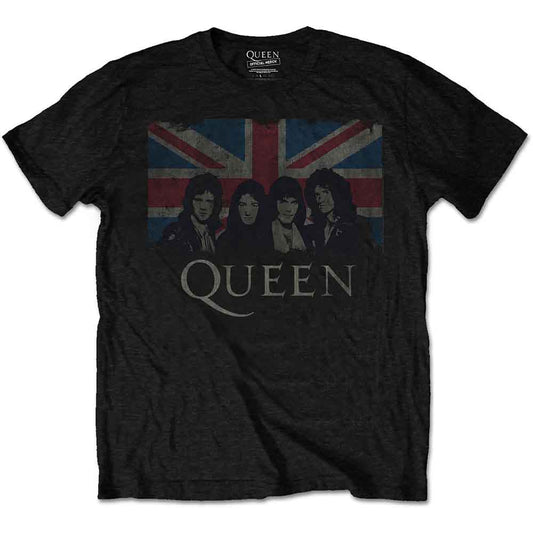 Queen | Vintage Union Jack - T-Shirt Black
