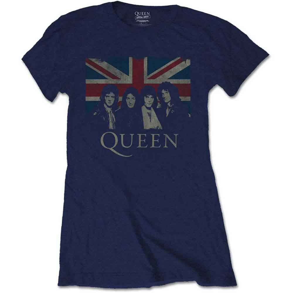 Queen | Vintage Union Jack - T-Shirt Blue