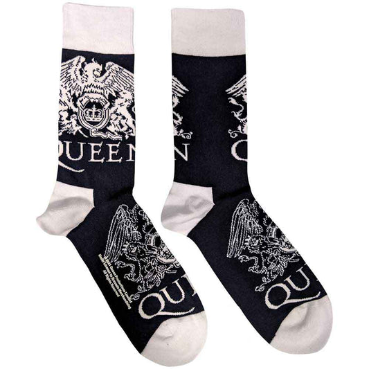 Queen | White Crests - Socks Blue