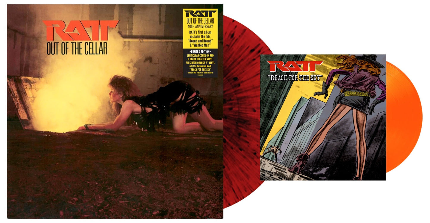 Ratt | Out Of The Cellar: 40th Anniversary Edition (Limited Edition, Red/Black Splatter & Neon Orange Colored Vinyl) (Bonus 7" Single) - Vinyl