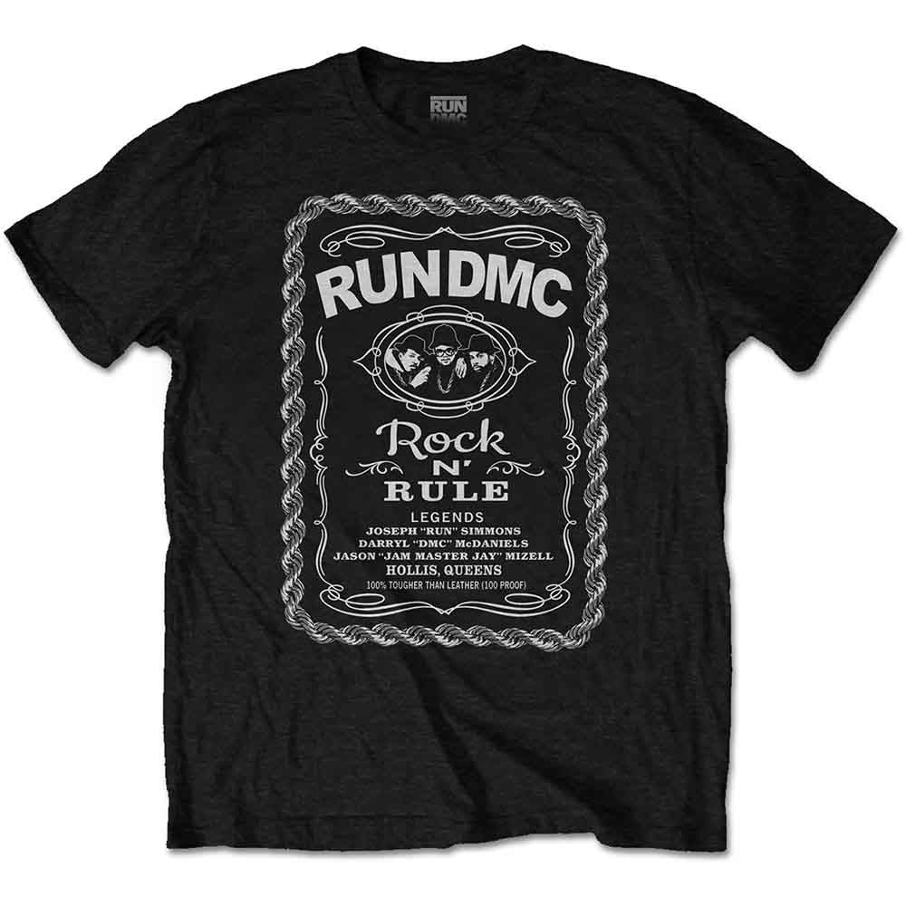 Run Dmc | Rock N' Rule Whiskey Label - T-Shirt Black