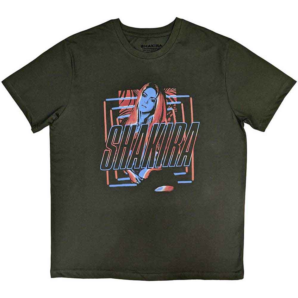 Shakira | Squares and Logo - T-Shirt Green