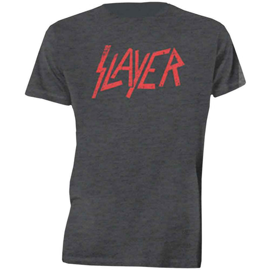 SLAYER | Distressed Logo - T-Shirt Grey
