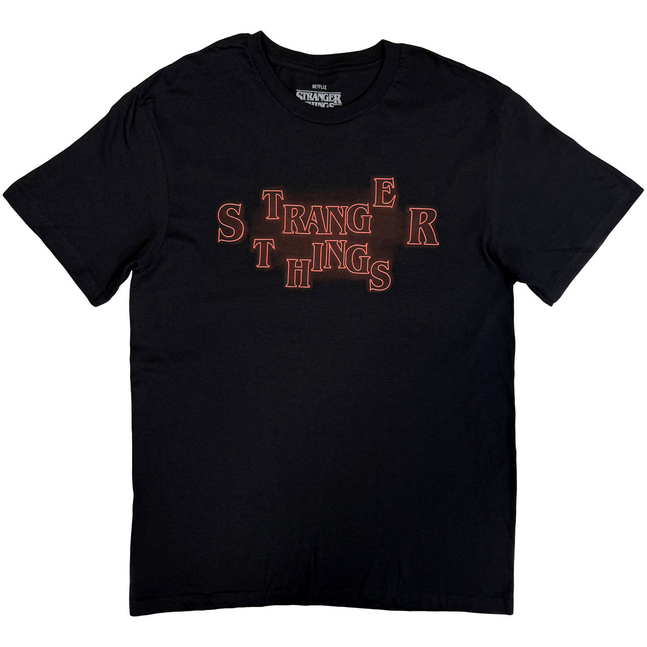 Stranger Things | Neon Logo T-Shirt - (Black) - Apparel