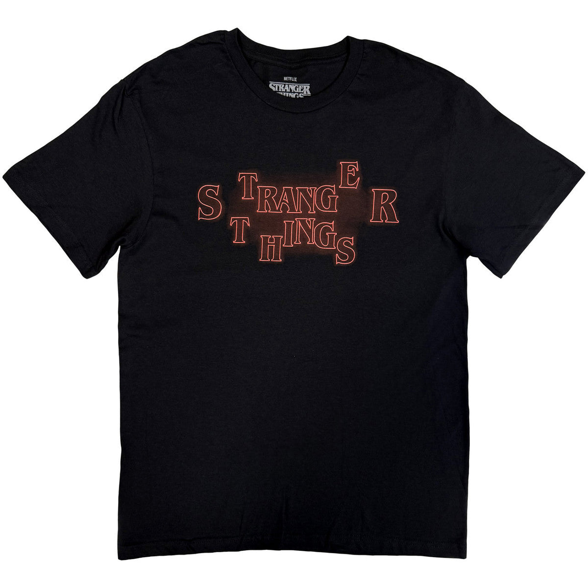 Stranger Things | Neon Logo T-Shirt - (Black) - Apparel