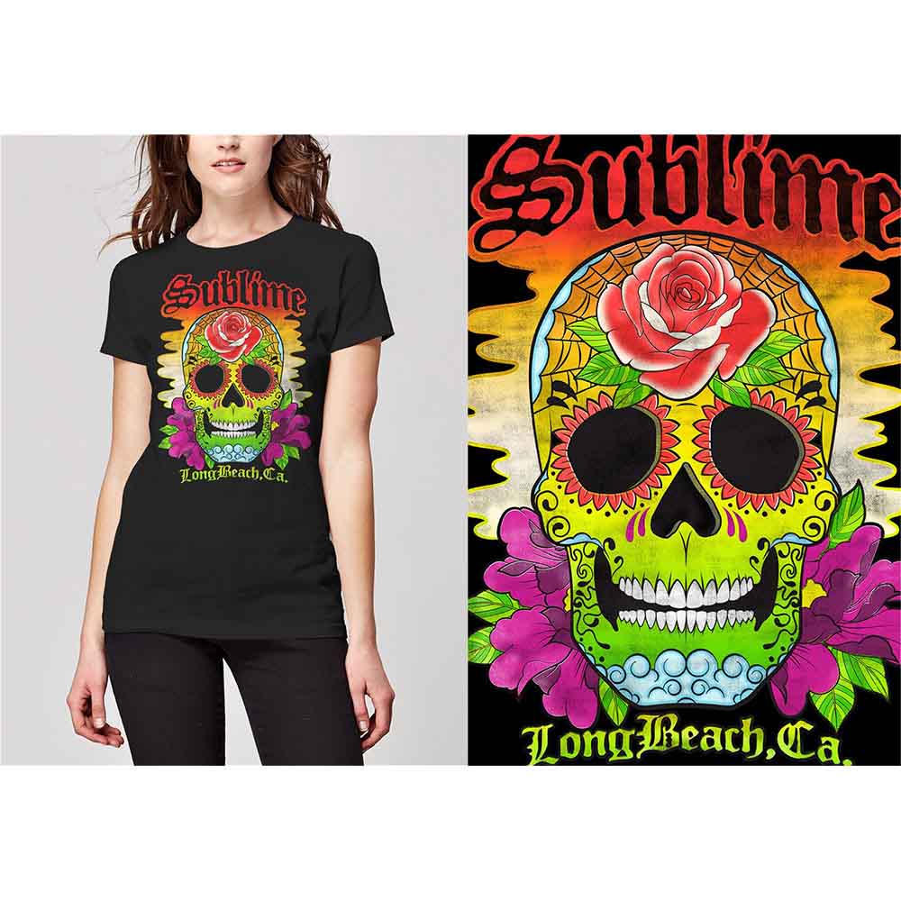 Sublime | Colour Skull - T-Shirt Black