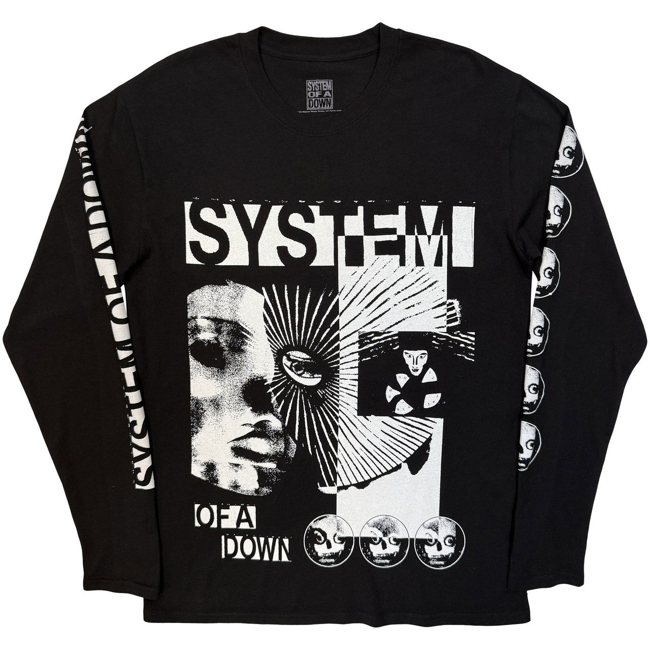 System Of A Down | Hypno Hi-Contrast Unisex Long Sleeve T-Shirt (Black) - Apparel